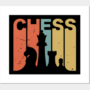 retro vintage chess design / chess lover  / chess gift idea / chess present Posters and Art